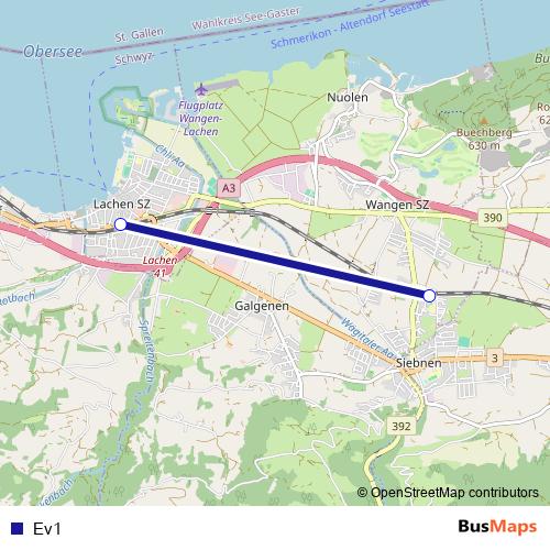 Ev1 bus Line Map