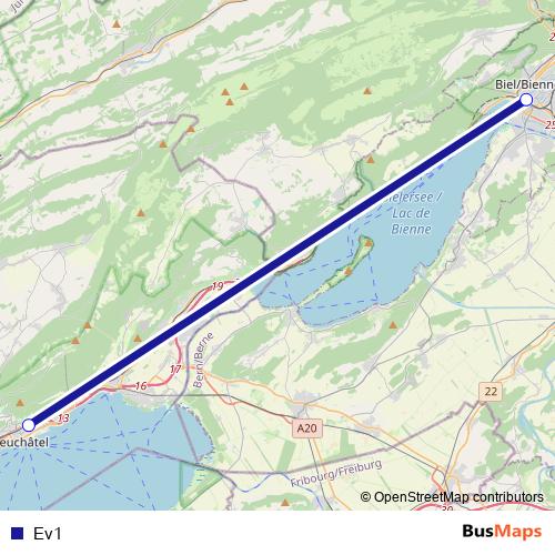 Ev1 bus Line Map