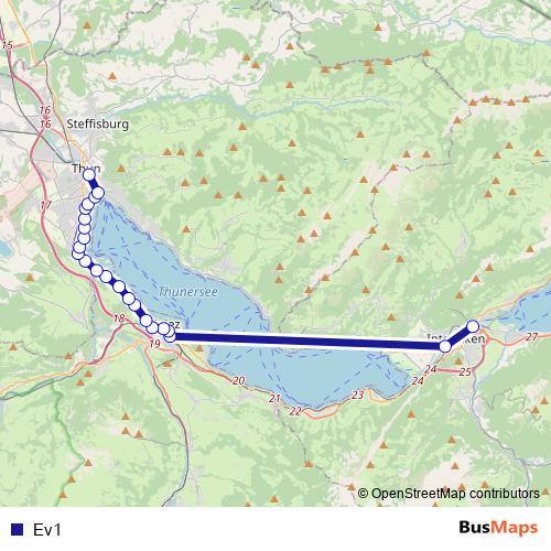 Ev1 bus Line Map