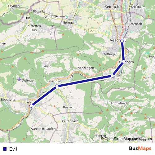 Ev1 bus Line Map
