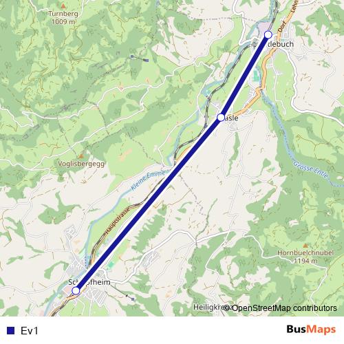 Ev1 bus Line Map