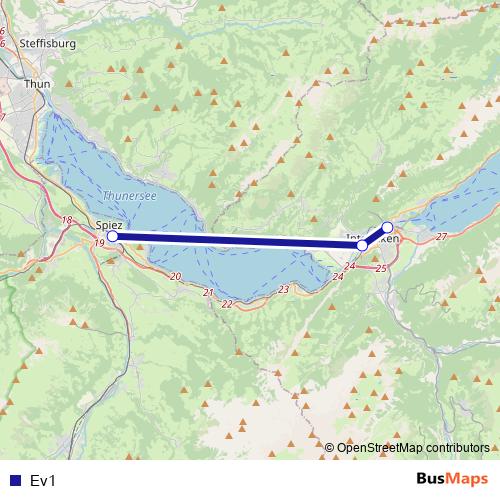 Ev1 bus Line Map