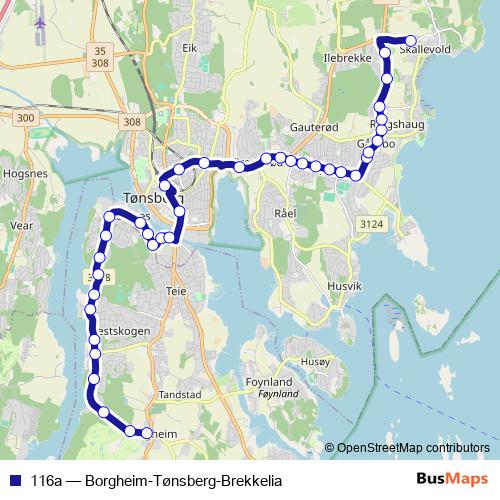 116a bus Line Map