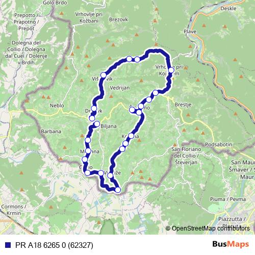 PR A18 6265 0 (62327) bus Line Map