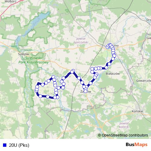 20U (Pks) bus Line Map