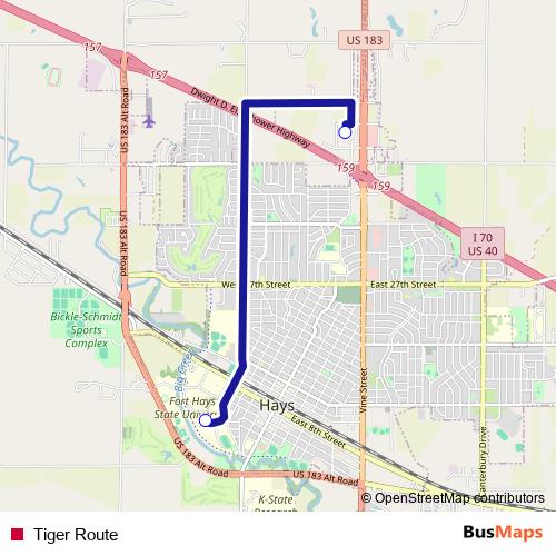 Tiger Route bus Line Map