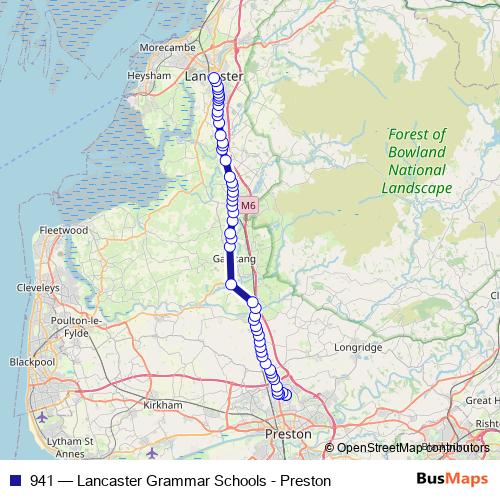941 bus Line Map