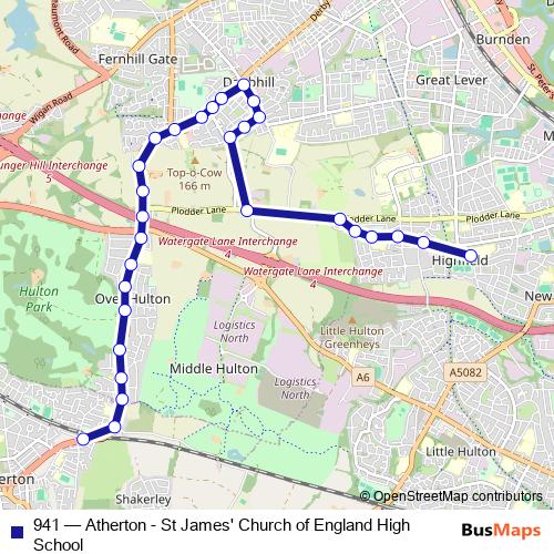 941 bus Line Map