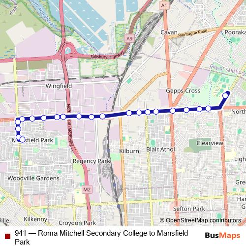 941 bus Line Map