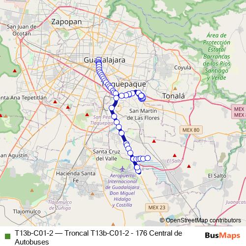 T13b-C01-2 bus Line Map