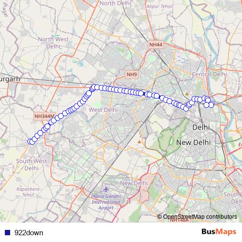 922down bus Line Map