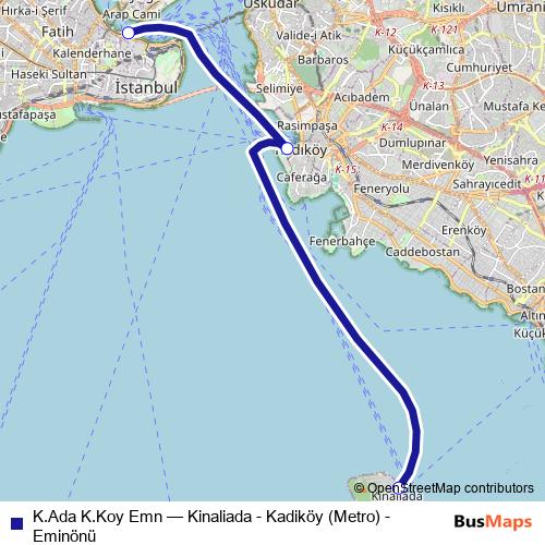 K.Ada K.Koy Emn ferry Line Map