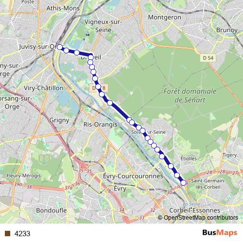 4233 bus Line Map