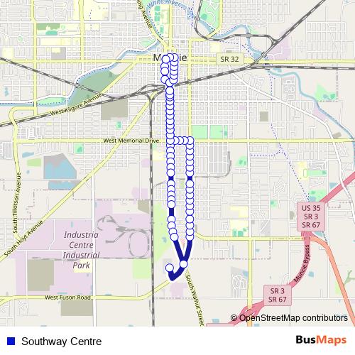 Southway Centre bus Line Map