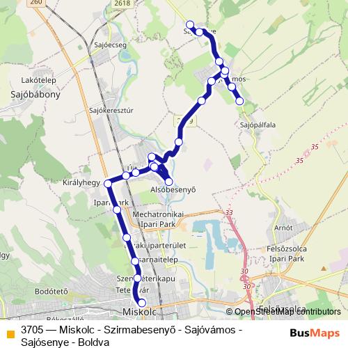 3705 bus Line Map