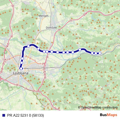 PR A22 5231 0 (58133) bus Line Map