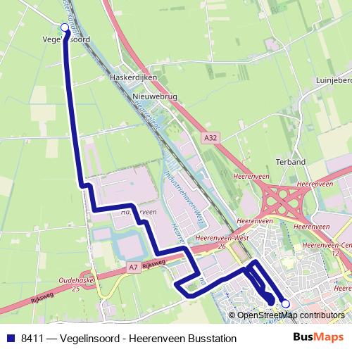 8411 bus Line Map