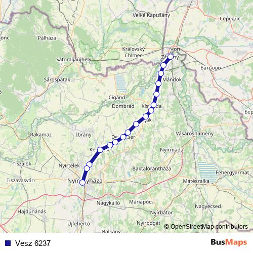 Vesz 6237 rail Line Map