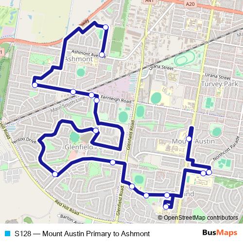 S128 bus Line Map