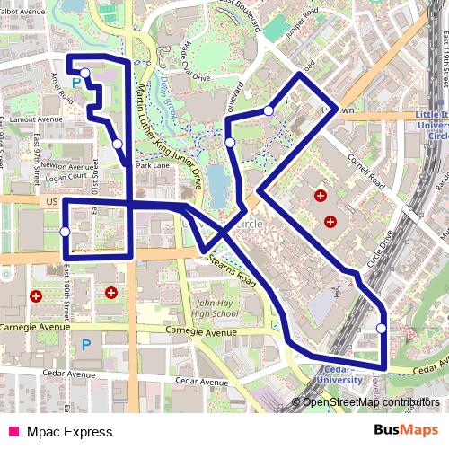 Mpac Express bus Line Map