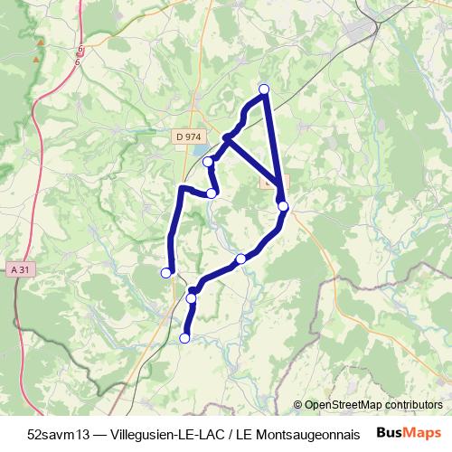 52savm13 bus Line Map