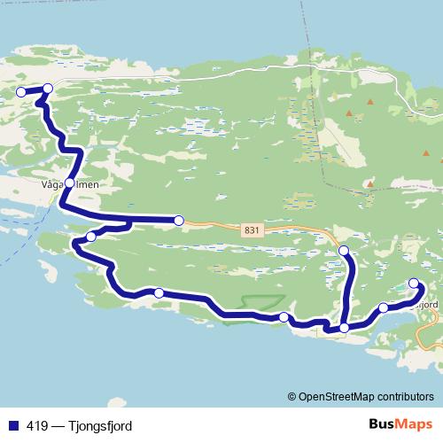 419 bus Line Map