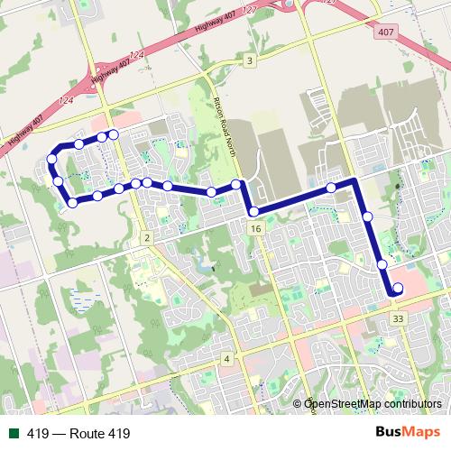 419 bus Line Map