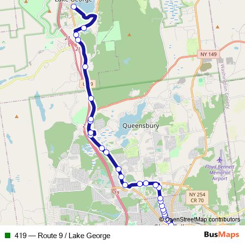 419 bus Line Map