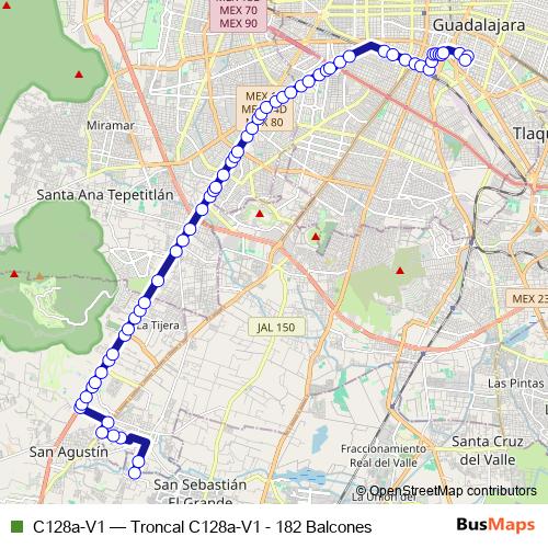 C128a-V1 bus Line Map
