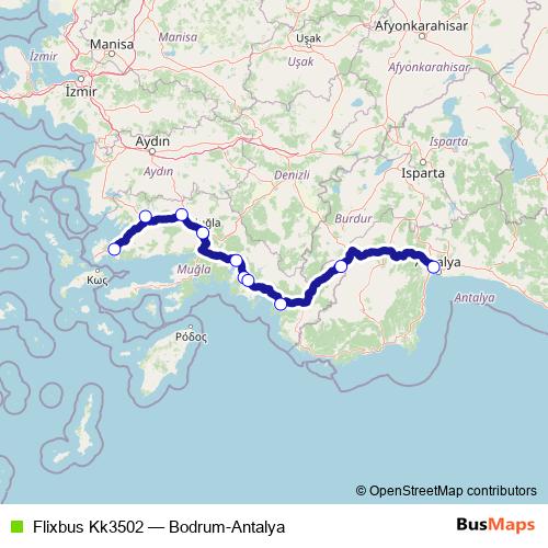 Flixbus Kk3502 bus Line Map