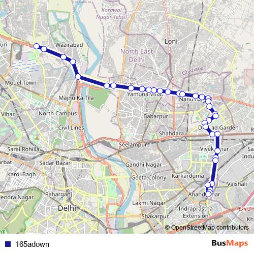 165adown bus Line Map