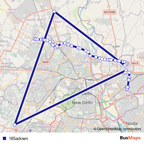 165adown bus Line Map
