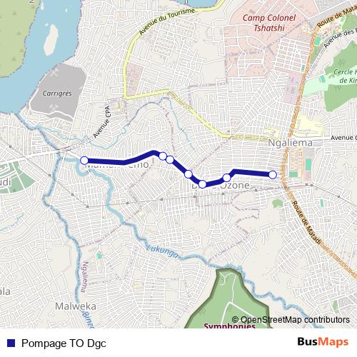 Pompage TO Dgc bus Line Map