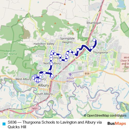 S836 bus Line Map