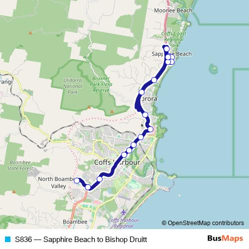 S836 bus Line Map