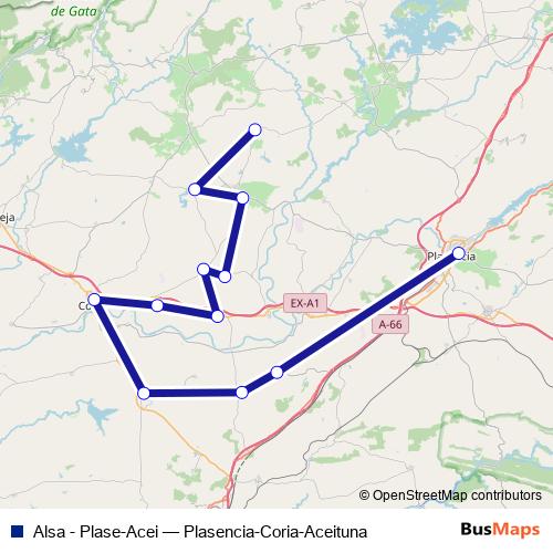 Alsa - Plase-Acei bus Line Map