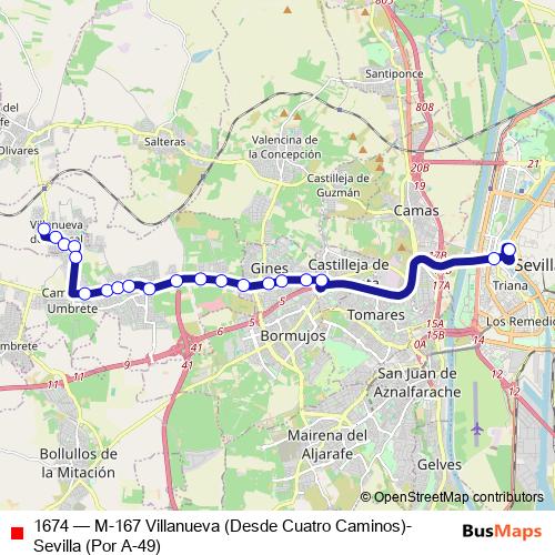 1674 bus Line Map