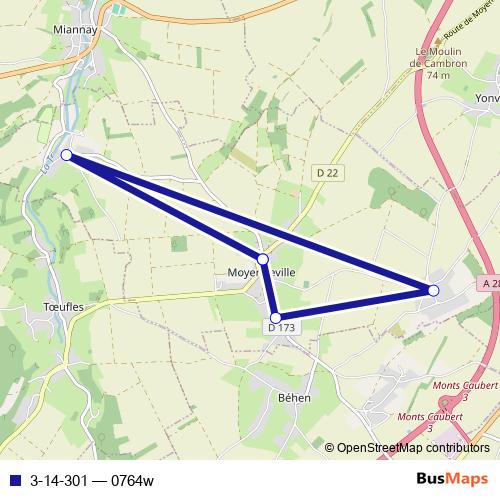 3-14-301 bus Line Map