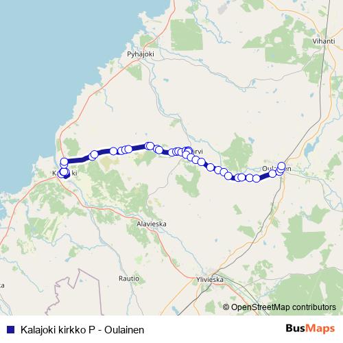 Kalajoki kirkko P - Oulainen bus Line Map