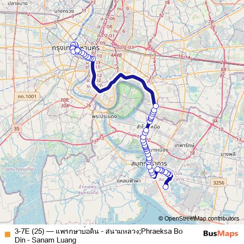 3-7E (25) bus Line Map