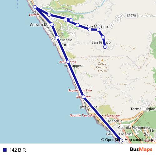 142 B R bus Line Map