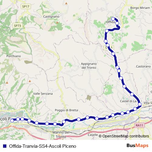 Offida-Tranvia-SS4-Ascoli Piceno bus Line Map