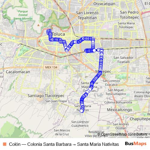 Colón bus Line Map