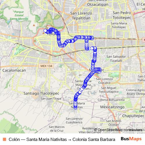 Colón bus Line Map