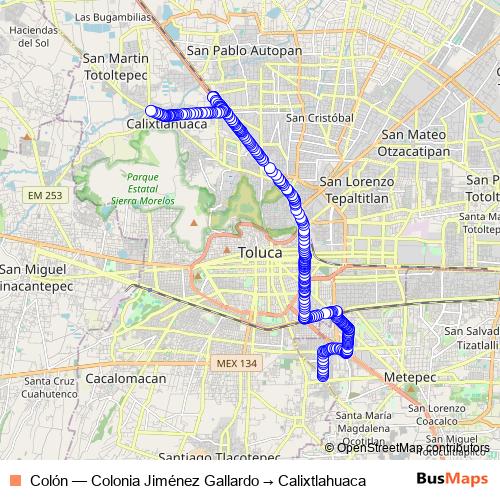 Colón bus Line Map