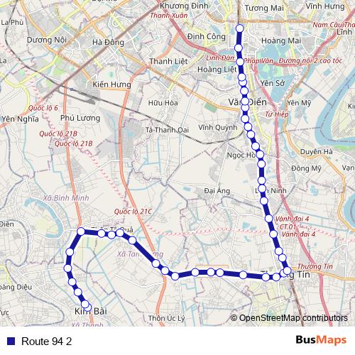 Route 94 2 bus Line Map