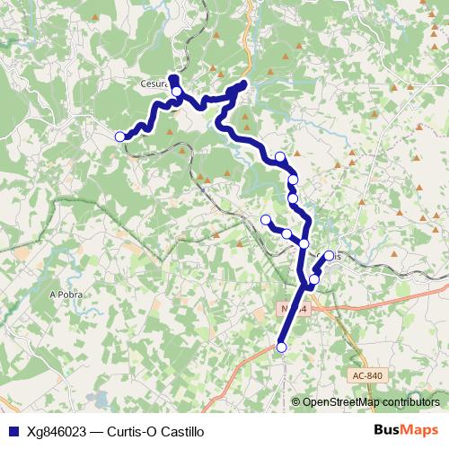 Xg846023 bus Line Map