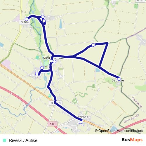 Rives-D'Autise bus Line Map