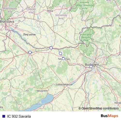 IC 932 Savaria rail Line Map