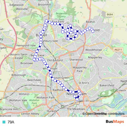 79A bus Line Map